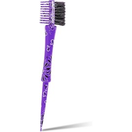 On The Edge Baby Hair – Gentle Hair Brush Styling Tool, Double Sided Hair Edge Brush, Baby Hair Brush with a Multi-Use Pointed End, Purple Paisley