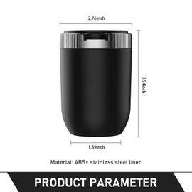 Eratus 1 PC Car Ashtray, Car Multifunctional Ashtray with Lighting LED, Portable Mini Detachable Metal Flame Retardant Liner Trash Can with Lid, Universal for Cars Home Office (Silver)