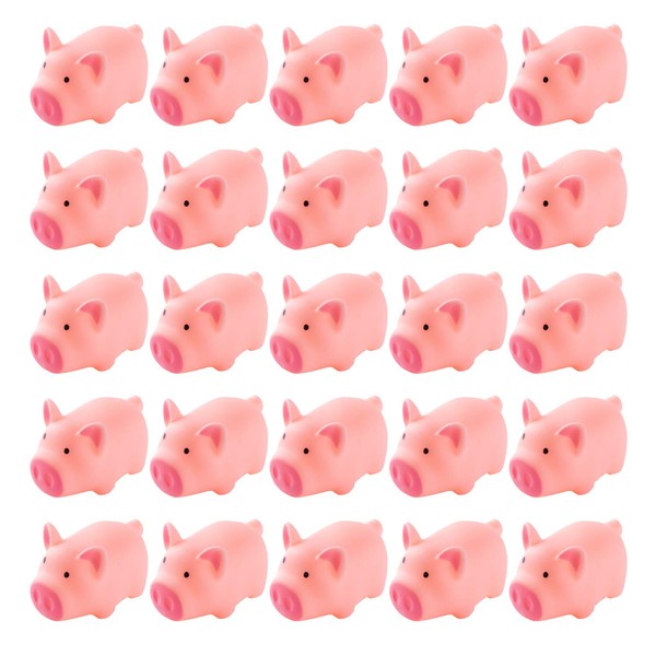 LOUHUA 25 Pieces Mini Rubber Pigs Bulk Baby Bath Toy