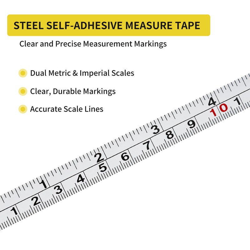 2 Packs 1/2-Inch Self-Adhesive Measuring Tape, 78 Inch or 200cm