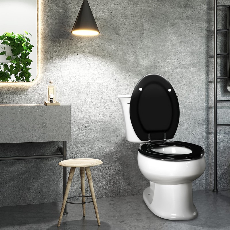 Angel Shield Toilet Seat with Zinc Alloy Hinges Quiet-Close Quick-Release