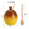 Hiceeden 2 Pack Ceramic Honey Pot with Dipper and Lid,