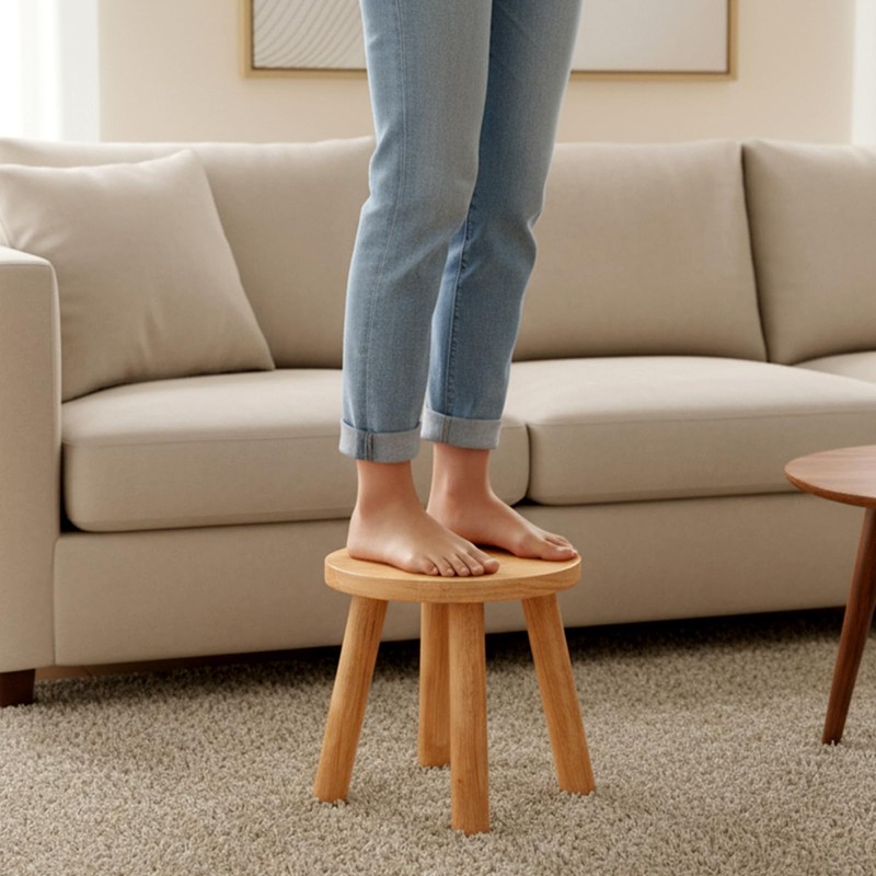 Kifmurase Solid Wood Step Stool for Adults, 9 Inch Multi-Use