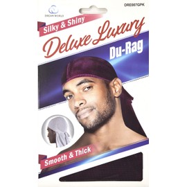 Dream Deluxe Du-Rag Glitter Pink - Smooth & Thick, Superior Quality, Stretchable, Wrinkle Free, 100% Polyester