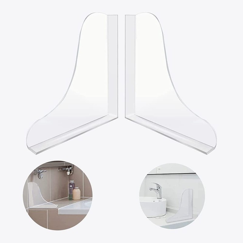 Lrtzizy 2PCS Clear Acrylic Corner Splash Guards Shower Bathtub Splash