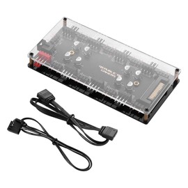 ELFJMZP 8-Channel Dual-Function 5V 3-Pin + 4-Pin PWM ARGB Fan Hub 2510 4-Pin Fan Connector 2.54mm 4P-3Pin ARGB Interface