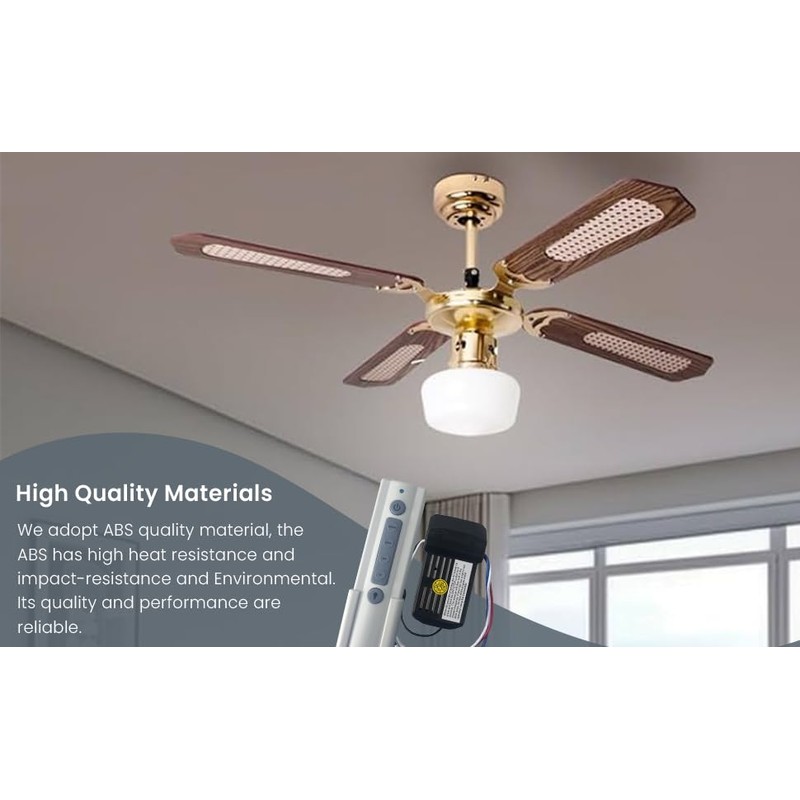 Universal Ceiling Fan Remote Control Kit EZ Grip Buttons, 4-Speed