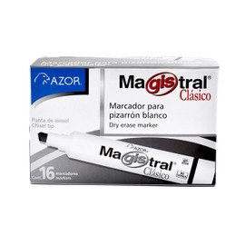 AZOR - Marcadores Para Pizarron Blanco, 16 Piezas, Multicolor, Magistral Clasico, Punta De Cincel, Borrado Sin Residuos, 301.83416