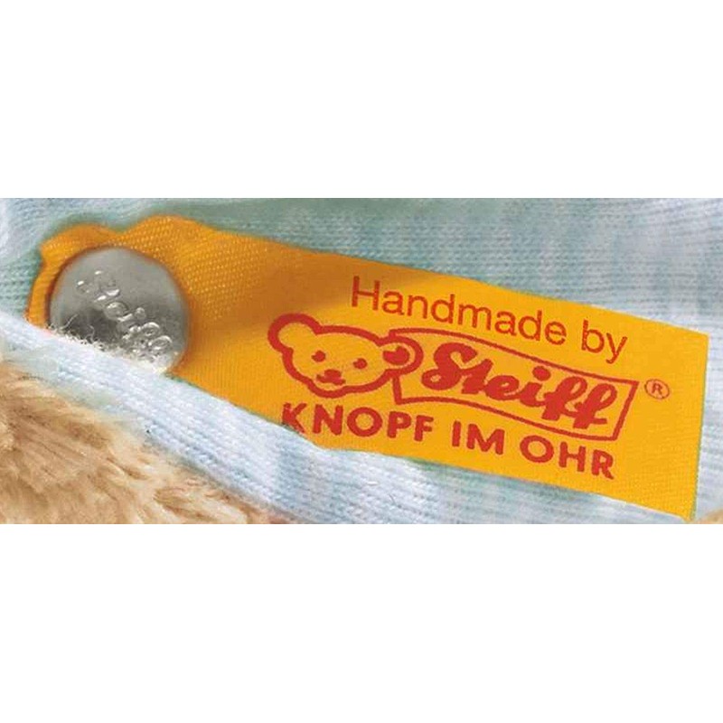 Steiff 237522 Hoppel Greifring 12 blau Hase, Medium