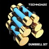 TECHNOAGE Round Dumbbell Sets with Steel Handle, Odorless Neoprene rubber