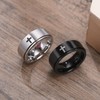 Spinner Cross Rings for Men, Silver/Black Anxiety Fidget Rings Men,