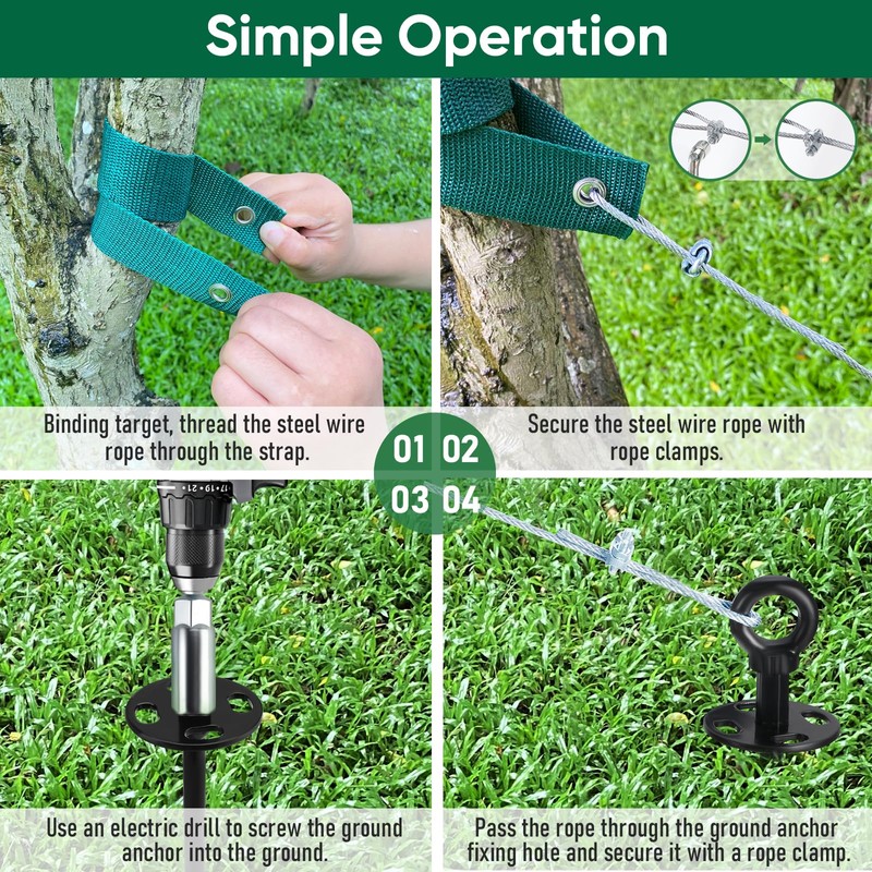 18'' Ground Anchors Screw in Heavy Duty, Shed Anchor Kit