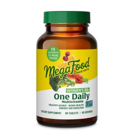 MegaFood Women's 55+ One Daily Multivitamin for Women - with Vitamin A, C, D3 & E for Optimal Aging Support - Plus Real Food - Bone & Immune Support Supplement - Vegetarian - 90 Tabs