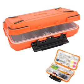 Ausla Einstellbare ABS -Fischerei -Tackle -Box -Organizer mit Doppelseitigen Fächern, Schocksicher und Schwebbar für Köder, Haken, Transparentes Innendeckel (Modell C, L 39 x 39 x 4,5