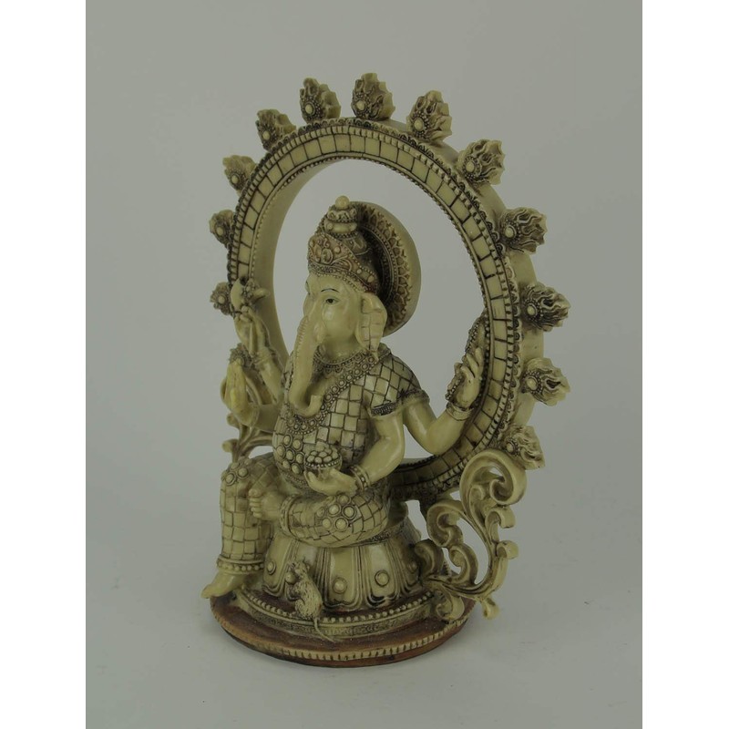 Zeckos Lord Ganesha Sitting Holding Sacred Objects Statue