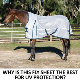 Schneiders Soft Interlock Mesh II Horse Fly Sheets | Superior UV & Insect Protection | Versatile Euro Fit Option | Reflective Safety Design | Horse High Neck Euro Surcingle | Color White | Size 80