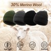 Oversize XL XXL Waterproof Merino Wool Beanie for Men Women