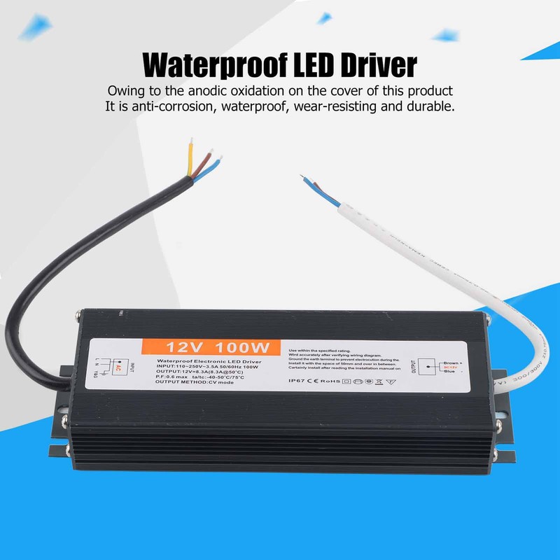 100W Ultra Thin Waterproof Power Supply Transformer Adapter LED Driver