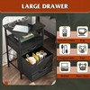 WLIVE Night Stand Set 2, Black Nightstand with Charging Station,