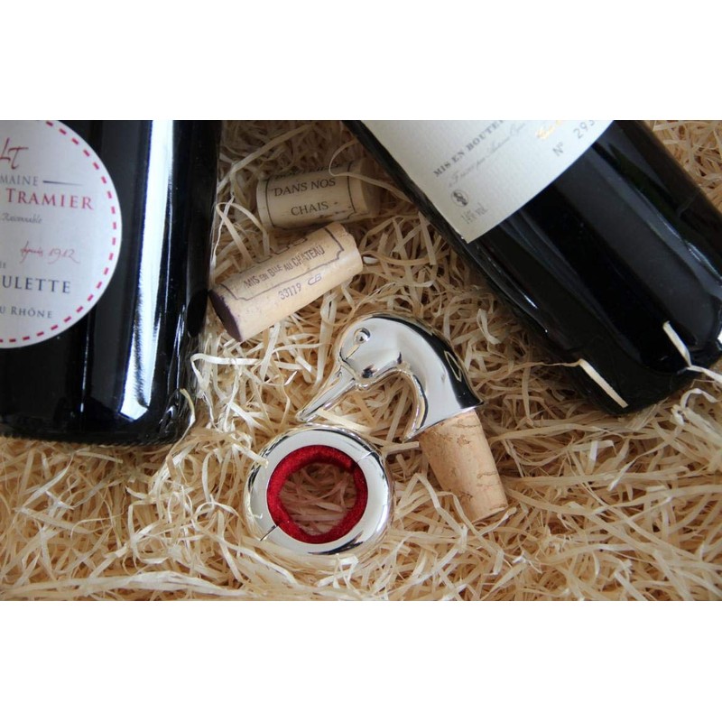 EDZARD Bottle Cork Duck, Silver Plated and Tarnish Protected, Height