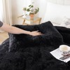 Smoofy Fluffy Full Size Comforter Set, Faux Fur Black Comforter