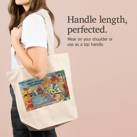 Lantern Press Palm Springs, California, Having A Swell, tering Time; Comic Cartoon (100% Cotton Canvas Reusable Tote Bag)