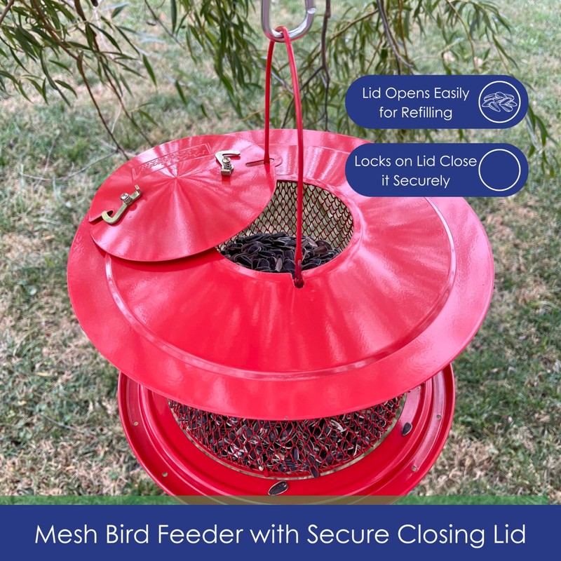 Backyard Essentials Collapsible Metal Mesh Bird Feeder with Tray -