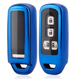 [MORI SAWA] Key Case NBOX Key Cover N-BOX N-ONE N-WGN N-VAN Honda Key Case (Blue), blue