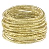 50 Pcs Gold Hair Ties, Shimmer Elastic Small Rubber Gold