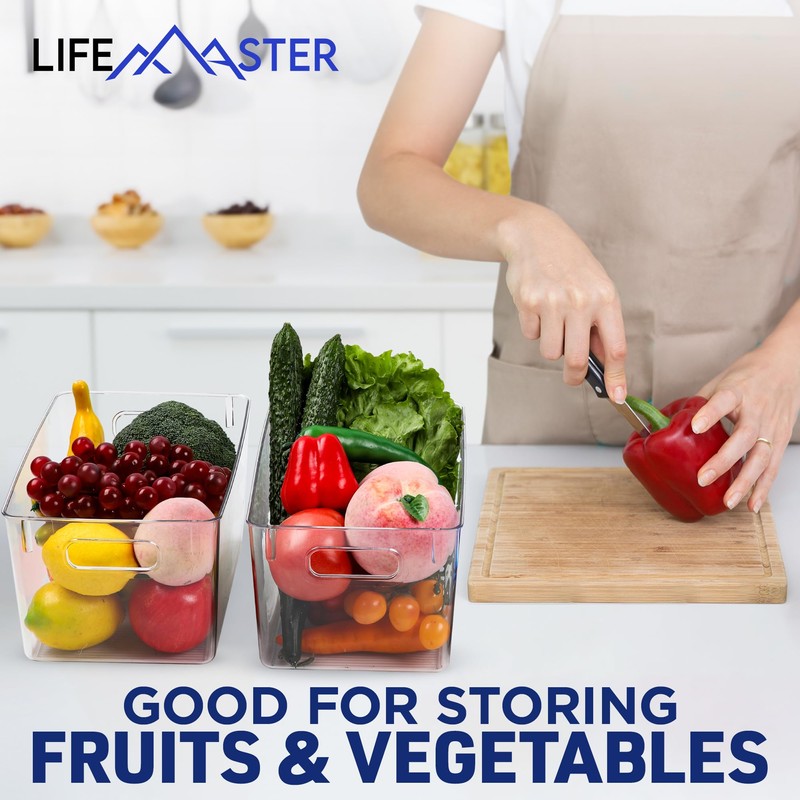 Lifemaster Multi-purpose Refrigerator Bins - 2 pieces Large Capacity Stackable