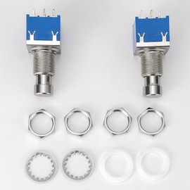 2pcs 9-Pin 3pdt Guitar Effects Pedal Box Stomp Foot Metal Switch True Bypass