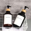 500ml 16.7oz Black Soap Dispenser with Bamboo Pump Refillable Dish