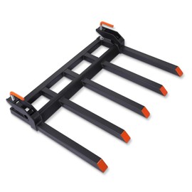 GAOMON Clamp on Debris Forks to 48" Bucket, Heavy Duty 5 Fork Tines Clamp-on Pallet Attachments with 2500 LBS Capacity Fit for Tractor Bucket, Skid Steer Loader