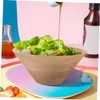 SHOWERORO Large Wooden Salad Bowl Mix Serve Cone Shape Kitchen