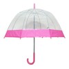 Pink Trim Clear Bubble Umbrella, Transparent Umbrella,