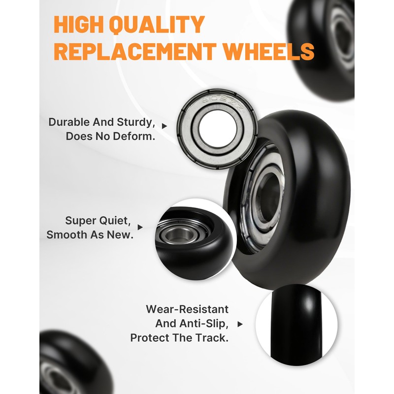 4Pcs Upgraded Roller Wheels for Aero Pilates Reformer, Smooth &