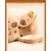 Bestsea Kawaii Cute Capybara Plush Pillow with Bread Soft Orange