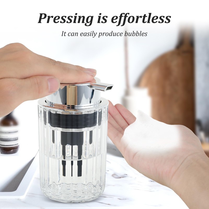Foaming Soap Dispenser, Foam Hand Soap Dispenser with Silver Pump,