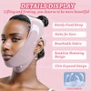 GGUFAY Wiederverwendbarer Chin Strap,V-förmiges Kinn Gesichtsstraffungsband,Face-Lifting Maske für Frauen,Gesichtslifting-Verband,Hellrosa