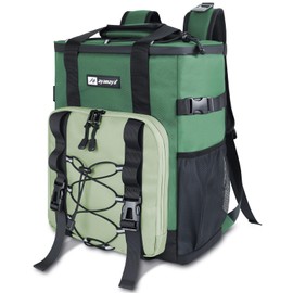 Backpack Cooler - AYAMAYA Upgrade Leakproof Cooler Backpack with Padded Top Handle, 24 Cans Insulated Lunch Backpack for Men Women, Soft Camping Cooler for Beach, Fishing, Picnic, Work, Travel, BBQ