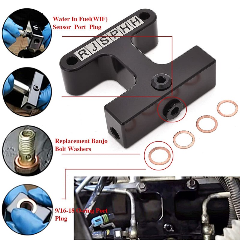 RJSPHH Fuel Filter Delete Fuel Filter Bypass Kit Compatible with