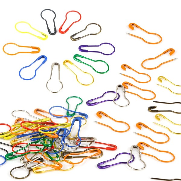 100pcs Bulb Safety Pins,Metal Gourd Pin,Gourd Pear Clips Pins,Stitch Markers