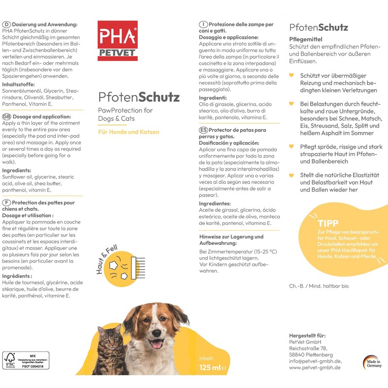 pha Dog Paw and Bunion Protection from the elements Cream