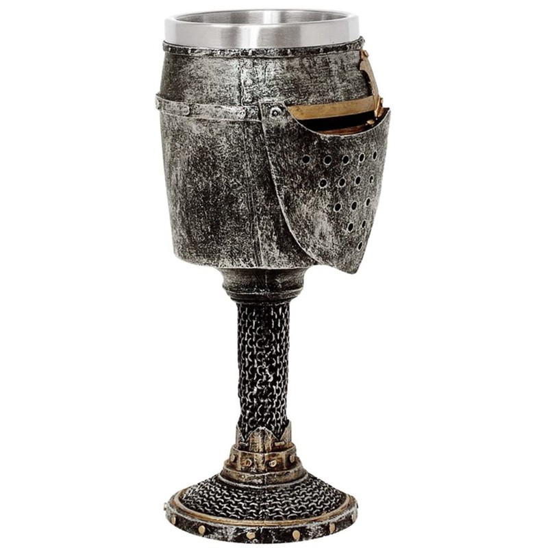 MediMuc Chalice Knight's Helmet – Detailed Hand-Painted, Decorative, Hand-Painted, Medieval