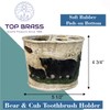 Rustic Black Bear and Cub Toothbrush and Toothpaste Holder –