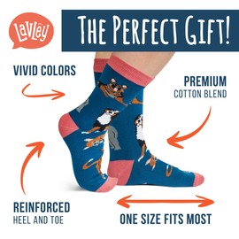 I'd Rather Be With My Dog Socks - Funny Gift For Dog Lovers - Unisex for Men and Women, One Size (Blue)