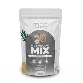 Mushroom Mix - En Polvo - Vegan -100 Gr - Adaptógenos - 100% Natural & 100% Mezcla de Hongos (Reishi, Chaga, Melena de León, Maitake, Shiitake, Cola de Pavo, Cordyceps)