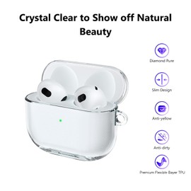 Frylaa Compatible with Airpods 3 Case Clear 2021,Shockproof Clear Case for Airpods 3rd Generation Case Cover,Full Protective Soft Transparent TPU Case for Airpod 3 Charging Case with Keychain-Clear