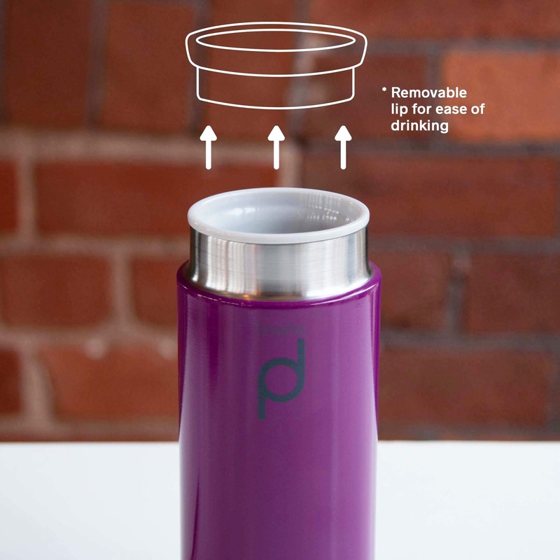 DrinkPod Vacuum Insulated Flask, Stainless Steel, Purple, 200ml