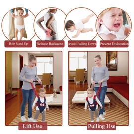 Baby Walker, Adjustable Baby Walking Harness Safety Harnesses, Pulling and Lifting Dual Use Breathable Stand Up & Walking Learning Helper for Infant Child Activity Walker